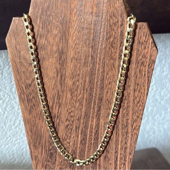 Elegant 14k Gold Plated Thick Chain Necklace Unisex 20” - Picture 4 of 8